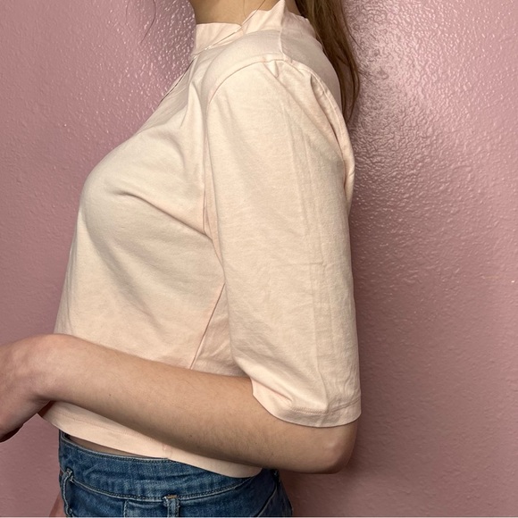 ASOS Light Pink Turtleneck Crop Top With A 3/4 Sleeve - Picture 6 of 11